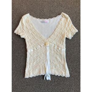 Ungaro Fuchsia Short Sleeve Sweater - Size 8 US